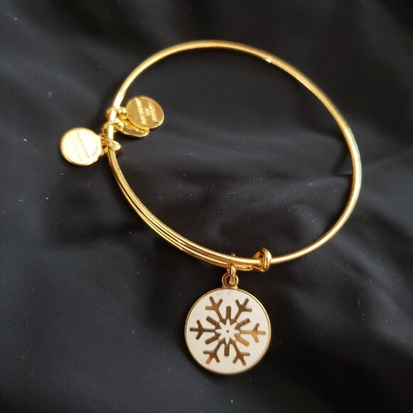 Alex and Ani Jewelry - Alex and Ani Snowflake Holiday  Gold Charm  Bangle / Bracelet     332